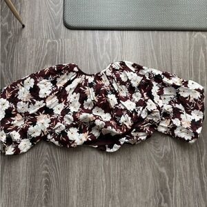 MINKPINK Burgundy Floral Blouse